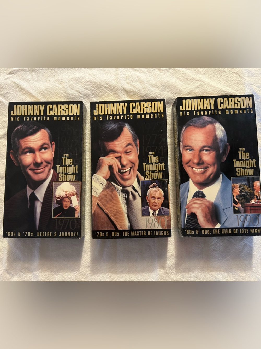 Johnny Carson 3 VHS Tapes 60’s 70’s 80’s And 90’s His Favorite Moments Vintage